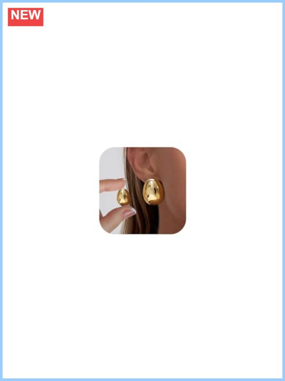 14K Gold Plated Chunky Hoop Earrings Set for Women, Multi-Pack Studs